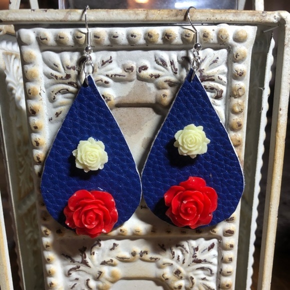 Jewelry - Rose Faux Leather Earrings